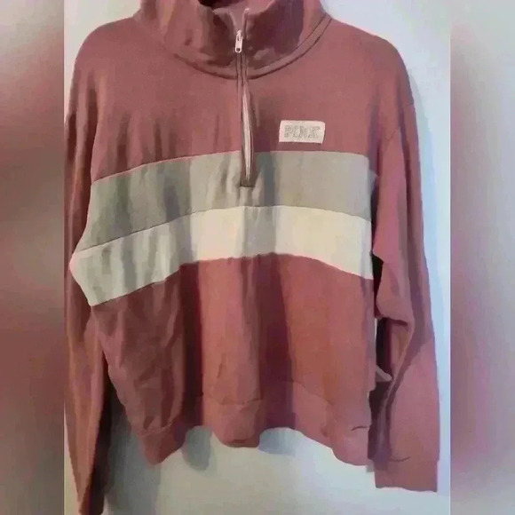 COPY - Victoria Secret quarter zip sweat shirt size Lg (27) - Picture 1 of 4